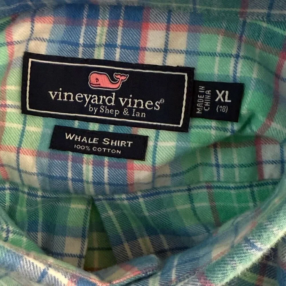 Vineyard Vines Whale Shirt Button Down - Big Kid XL (18)